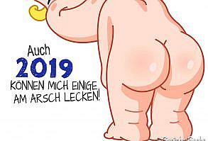 Neues Jahr 2019 lustig Spruch - Am Arsch lecken