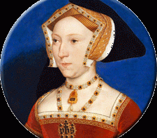 Jane Seymour was Henry VIII's third wife and the only one who produced a son for him.  However, childbirth caused a uterine infection, and she died shortly afterwards.  It is said that Henry mourned deeply, but that the joy of a son soon outweighed his grief. Portrait by Hans Holbein.