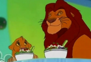 Simba and Mufasa in the House of Mouse.