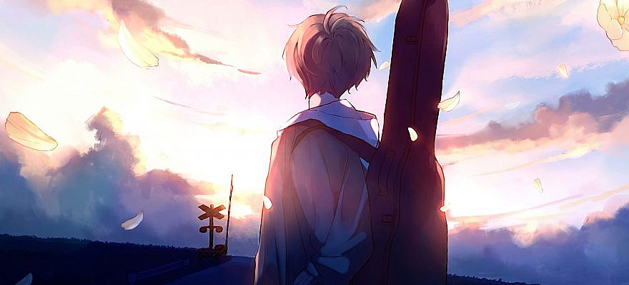 Anime Boy Guitar Painting