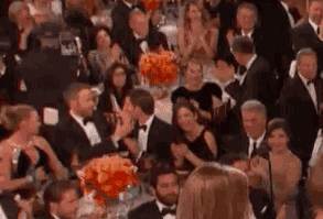 While Ryan Gosling was winning, Ryan Reynolds and Andrew Garfield were kissing! Reason #49 I'm happy there's a lot of wine at the Golden Globes.