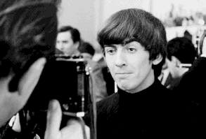 GEORGE HARRISON DURING THE FILM A HARD DAYS NIGHT 1964