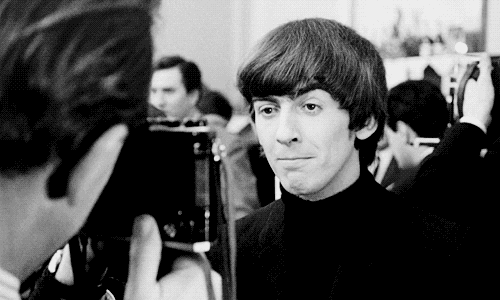 GEORGE HARRISON DURING THE FILM A HARD DAYS NIGHT 1964