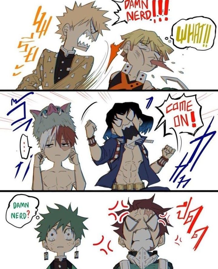 ✿ bakugou, zenitsu, todoroki, inosuke, midoriya & tanjiro ✿