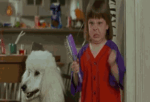 David angry mad kid hairbrush