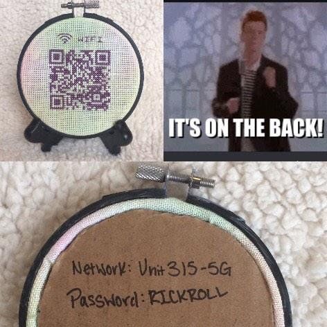 PDF Pattern QR Wifi Rick Roll Prank Cross