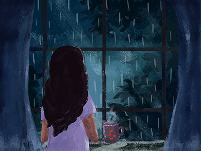 Lonely Rain | Animated GIF | Tahorin Binta Jaman