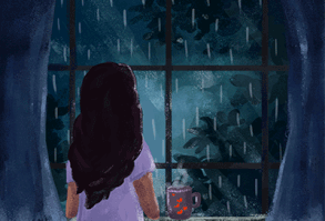 Lonely Rain | Animated GIF | Tahorin Binta Jaman