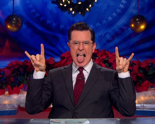 Nation, today is Stephen Colbert's birthday and we are celebrating with memorable moments from The Colbert Report. Head on over to our Tumblr for more Colbert gifs. Watch The Colbert Report at 11:30/10:30c on Comedy Central.