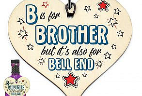 #874 Funny Birthday Gifts For Brother Wooden Heart Sister Family Plaque Gift