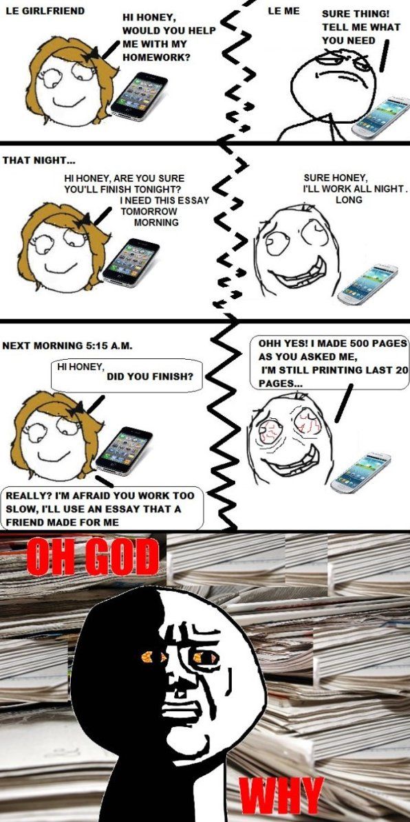 Rage Comics - Le Girlfriend Homework - www.funny-picture...