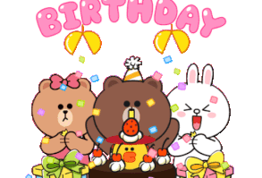 Sticker Maker - BROWN & FRIENDS :Happy New Year (Pop up)