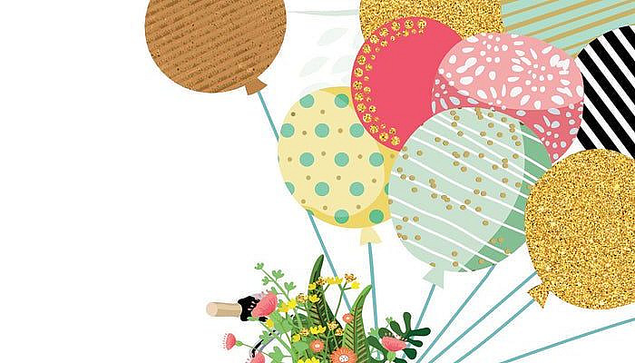 Balloon Basket Bike Birthday Card