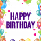Birthday Balloon Frame Card. Shimmering balloons and colorful confetti decorate this fun birthday card. The bright balloons fill the edges while the simple message fills the inside of this card. Wish someone a happy birthday with this glitzy birthday card that is sure to delight.
