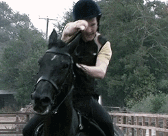 Benedict Cumberbatch on a horse. (GIF) Toooooooo cute :)