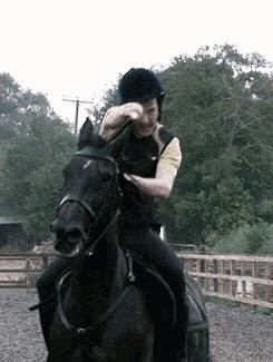 Benedict Cumberbatch on a horse. (GIF) Toooooooo cute :) <== this is wonderful.