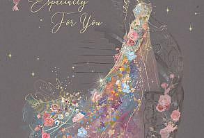 These beautifully designed cards are finished with golf foil and glitter. Included is a beautiful gold envelope to really add the elegant final touch. Available in different designs. 16cm x 16cm approx