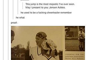 Gentle Reminder That Jensen Ackles Used To Be A Cheerleader » proof, like math or something, lol