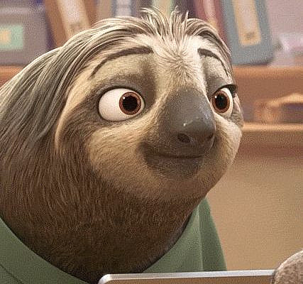 happy laughing sloth slow zootopia