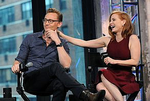 With Jessica Chastain to promote 'Crimson Peak' in NYC, USA on October 2015