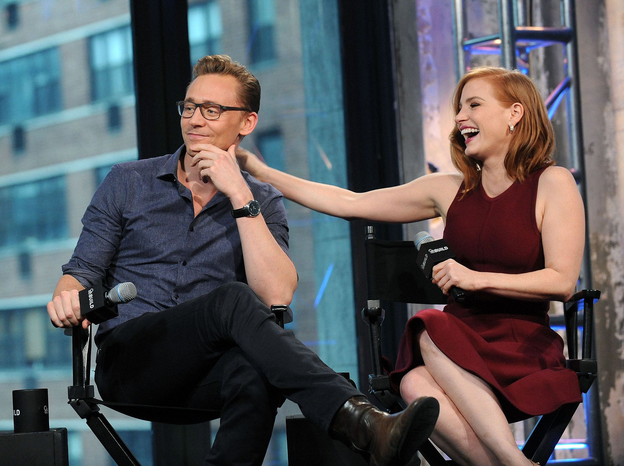 With Jessica Chastain to promote 'Crimson Peak' in NYC, USA on October 2015