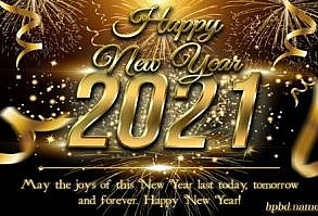 Happy New Year 2021 With Snowflakes