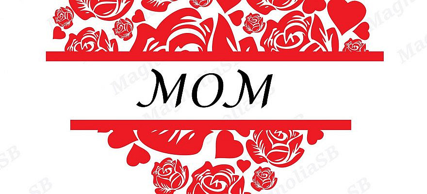 Mom svg, Floral Heart svg, Rose svg, Rose Heart svg, cut file for cricut, mother svg, Mother's Day svg, PNG, dxf, jpg, Mom floral svg, shape