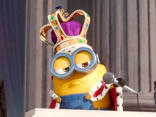 Minions movie mic drop Bob