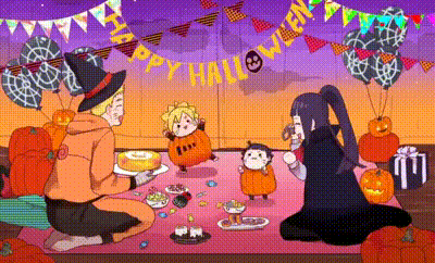 Naruto, Hinata, Boruto, Himawari, gif