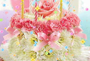 Pastel Floral Happy Birthday Cake Gif