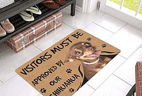 Personalized Chihuahua Doormat, Custom Chihuahua Owner Welcome Mat, Housewarming Gift, Closing Gift for Chihuahua Dog Mom or Dad, Pet Decor