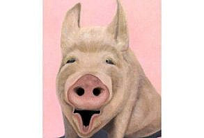 Pig Art - Pig Print - Funny Animal Art Print - Perfect as Nursery Art/Children's Art/ or Gift for a Pig Lover-10% Benefits Animal Charities