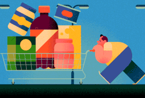 #art #animation #gif #people #obesity #shopping #carts #men #RobinDavey