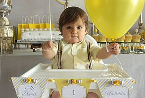 1 yaş doğum günü mama sandalyesi için iyi ki doğdun banner