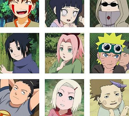 Rock Lee, Tenten, Sai, Inuzuka Kiba, Hyūga Hinata, Aburame Shino, Uchiha Sasuke, Haruno Sakura, Uzumaki Naruto, Nara Shikamaru, Yamanaka Ino, Akimichi Chōji, Gaara, Temari and Kankuro.