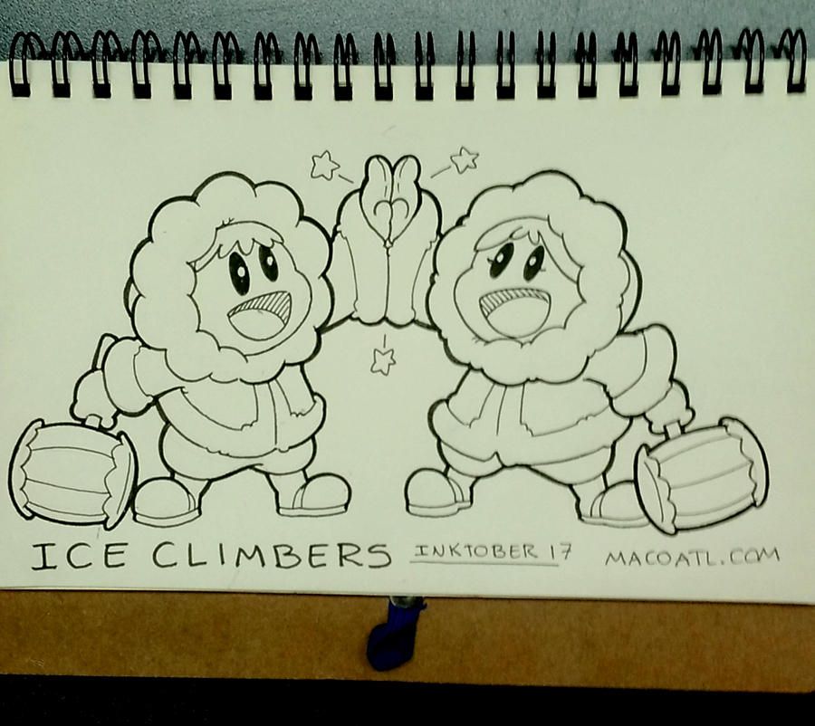 INKTOBER 17 ICE CLIMBERS by FlintofMother3