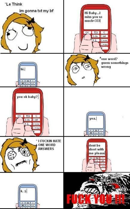 Twitter / awkwardposts: No one word replies... ...