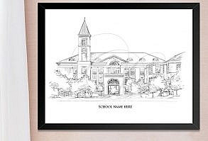 Texas Christian University, Fine Art Print, Hand Drawn, TCU, Gifts under 30,  Signed Art, Birthday, Christmas, Alumni, Graduation, Gift