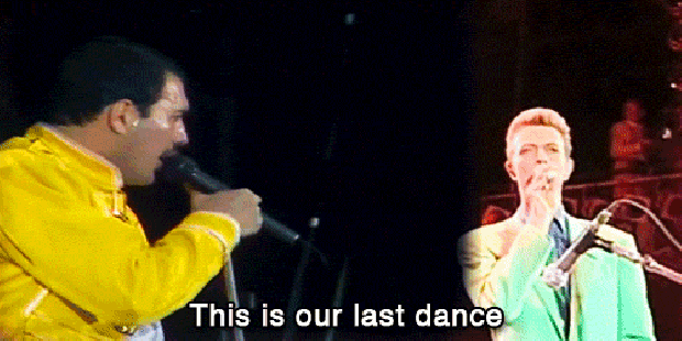 Gif Click to play - David Bowie & Freddie Mercury