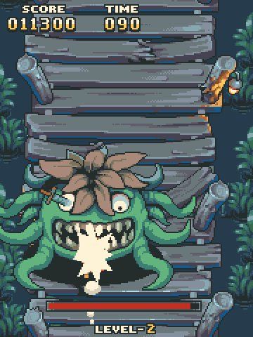 Squid on a bridge - pixelart