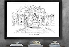 University of Pennsylvania, Fine Art Print, Hand Drawn, Paper, Signed Art, Birthday, Christmas, Alumni, Graduation, Gifts under 30