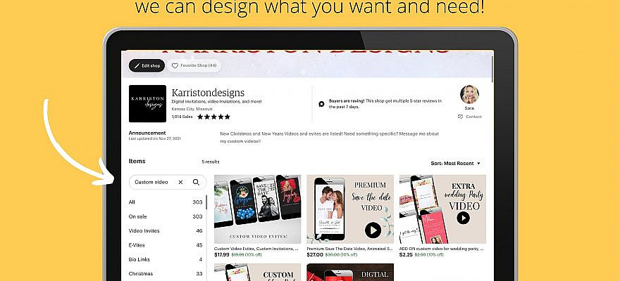 Please read before purchase. This listing is for a digital animated Baby shower Evite. No physical item will be shipped. I will customize the video for you! All I need is the following: - honoring name - party date , time, and location - RSVP and register info - If you have iPhone I can text the video to you! phone number if you would like the video texted to you. (Otherwise video will be sent to your email associated with your Etsy account. Listen to the video here: https://youtu.be/w4RkRnYpd8Q Wa