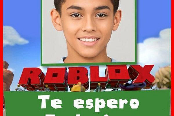 Video Invitación de cumpleaños de ROBLOX EDITABLE con Tu FOTO para compartir por WhastApp. Video PRUEBA GRATIS AHORA!