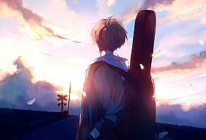 Wallpaper 4k Anime Boy Guitar Painting Wallpaper