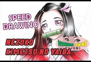 Speed Drawing - Nezuko Kimetsu no Yaiba - Desenhar Anime - YouTube